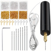 מקדח מיני USB עם סט 400 עיניות הברגה לתכשיטים ויצירה