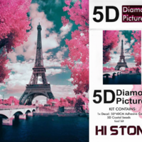 ערכת תמונת יהלומים 5D HI STONE - מגדל אייפל בפריז - 50x40 ס