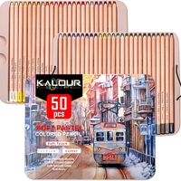 סט עפרונות צבעוניים פסטל רך 50 צבעים - KALOUR