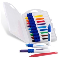 טושי שעווה אקוורליים – סט 10 יחידות עם אחיזה ארגונומית + מגרד PRIMO