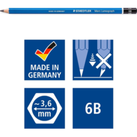 סט עפרונות גרפיט Staedtler Mars Lumograph – מארז 12 דרגות קשות