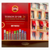 סט גירי פסטל רכים עגולים 24 גוונים Koh-I-Noor Toison D'or
