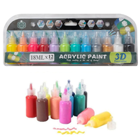 סט צבעי אקריליק תלת מימד 3D – 12 צבעים × 18 מ