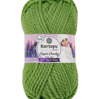 חוט צמר עבה לסריגה Kartopu Super Chunky – צבע ירוק תפוח