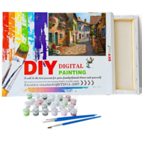 ערכת ציור לפי מספרים DIY - רחוב ציורי בכפר | Digital Painting