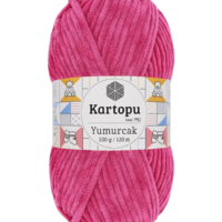 חוט קטיפה לסריגה Kartopu Yumurcak – צבע ורוד פוקסיה