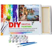 ערכת ציור לפי מספרים DIY -נוף ים כפרי | Digital Painting
