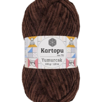 חוט קטיפה לסריגה Kartopu Yumurcak – צבע חום שוקולד