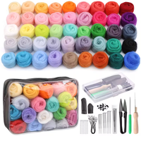 ערכת ליבוד צמר (Felting) – 45 צבעים + סט מחטים ואביזרים