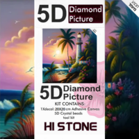 ערכת תמונת יהלומים 5D HI STONE -מגדלור בשקיעה - 20x20 ס