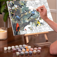 ערכת ציור לפי מספרים DIY - נוף כפרי בהרים | Digital Painting