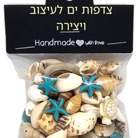 צדפות וקונכיות ים לעיצוב ויצירה ותליונים 50 גרם