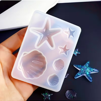 תבנית סיליקון לצדפים וכוכבי ים – ליציקות אפוקסי, נרות, סבון וחימר