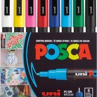 סט 8 טושים אקריליק פוסקה UNI POSCA PC-3M