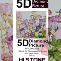 ערכת תמונת יהלומים 5D HI STONE - פרחי פעמונים סגולים - 30x30 ס