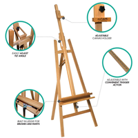 כן ציור עומד מעץ עם הטיה מתכווננת Floor Easel with Tilt