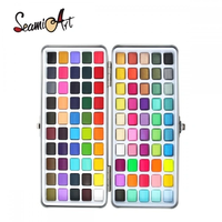 ערכת צבעי מים 100 צבעים במארז מתכת יוקרתי SeamiArt