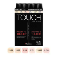 ערכת טושים Touch Twin 6 צבעים - סט גווני עור A על בסיס אלכוהול