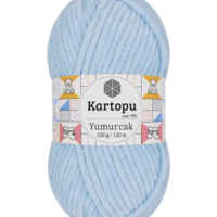חוט קטיפה לסריגה Kartopu Yumurcak – צבע תכלת בהיר