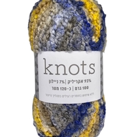 חוט סריגה נוטס- צמר רך ונעים לסריגה בגווני-כחול חרדל