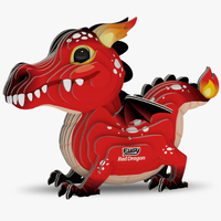 ערכת הרכבה תלת־ממדית דרקון אדום EUGY – Red Dragon פאזל 3D מקרטון