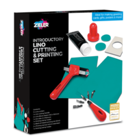 ערכת חיתוך והדפסה לינוליאום סט של 14 חלקים Zieler Lino Cutting & Printing Set