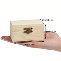 קופסת עץ קטנה עם סוגר מתכת – קופסת אחסון ויצירה לצביעה ועיצוב DIY (9×5.5×5 ס