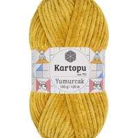 חוט קטיפה לסריגה Kartopu Yumurcak – צבע חרדל