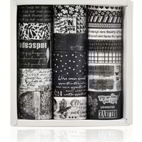 סט סרטי וושי דקורטיביים – שחור לבן וינטג' (Black & White Memory)