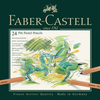 סט עפרונות פסטל קופסת פח – 24 עפרונות Faber-Castell Pitt