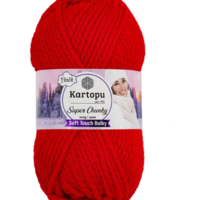 חוט צמר עבה לסריגה Kartopu Super Chunky – צבע אדום