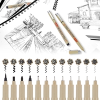 סט 12 עטי פיינליינר שחור Mipor Pen Line