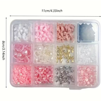 קיט קישוט וצורות – 12 תאים עם אבני פנינים ואלמנטים לעיצוב