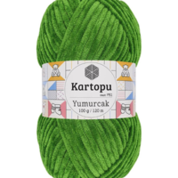 חוט קטיפה לסריגה Kartopu Yumurcak – צבע ירוק