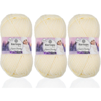 חוט צמר עבה לסריגה Kartopu Super Chunky – צבע קרם