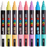 סט 8 טושים אקריליק פוסקה גווני פסטל UNI POSCA PC-5M