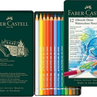סט עפרונות צבעי מים קופסת פח – 12 עפרונות Faber-Castell Albrecht Dürer