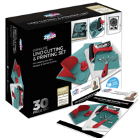 ערכת חיתוך והדפסה לינוליאום סט של 30 חלקים Zieler Lino Cutting & Printing Set