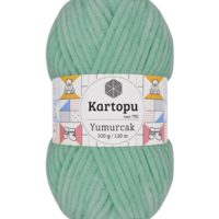 חוט קטיפה לסריגה Kartopu Yumurcak – צבע ירוק מנטה