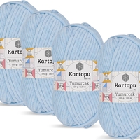חוט קטיפה לסריגה Kartopu Yumurcak – צבע תכלת בהיר