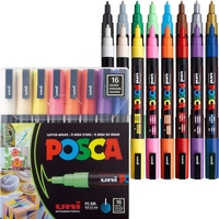 סט 16 טושים אקריליק פוסקה UNI POSCA PC-3M