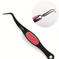 פינצטה מקצועית הפוכה (קצה מכופף) לעבודות יצירה