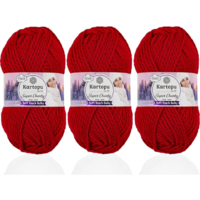חוט צמר עבה לסריגה Kartopu Super Chunky – צבע אדום עז