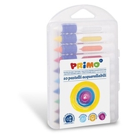 טושי שעווה אקוורליים – סט 10 יחידות עם אחיזה ארגונומית + מגרד PRIMO