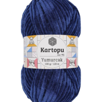 חוט קטיפה לסריגה Kartopu Yumurcak – צבע כחול כהה