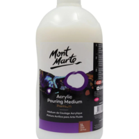 מדיום יציקה לצבע אקריליק בקבוק 1 ליטר Mont Marte Pouring Medium