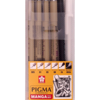 סט עטי מיקרון לאיור מנגה – Pigma Micron Manga Set – Sakura