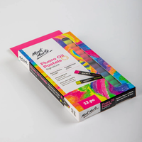 סט גירי פסטל שמנוניים זוהרים– סט 12 גוונים  Mont Marte Fluoro Oil Pastels