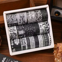 סט סרטי וושי דקורטיביים – שחור לבן וינטג' (Black & White Memory)