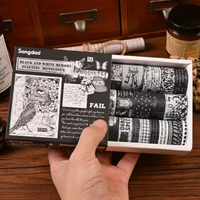 סט סרטי וושי דקורטיביים – שחור לבן וינטג' (Black & White Memory)